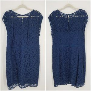 Adrianna Papell Navy Lace Sheath Dress 16W